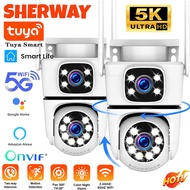 4K Tuya Home Security Outdoor 5G Wifi Camera Dual Lens Dual Screen Alexa Google Camera Surveillance 