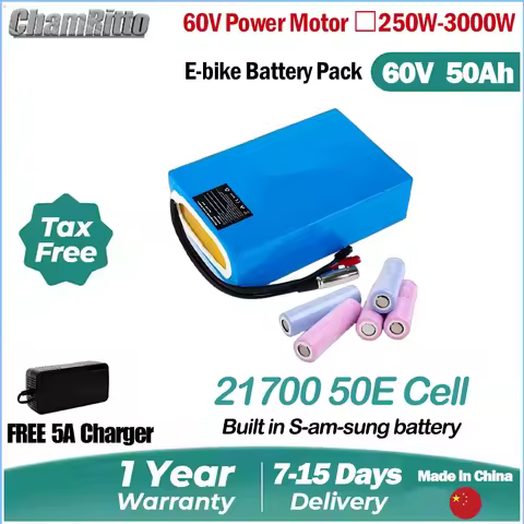 60V Electric Bicycle scooter Battery 20ah 25ah 30ah 40ah 50ah 21700 Lithium Batterij Elektrische Fie