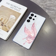 Pink Butterfly for Samsung 24 FE Case S26 S25 S24 S23 S22 S21 S20 Ultra FE A16 A12 Soft Cover Anti-d