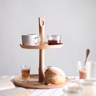 BLANCHE 2 TIERS CAKE STAND (BEECH)