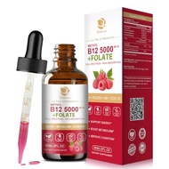 Lukaree Methyl Vitamin B12 Liquid Plus Folate, 10000 mcg B12 Vitamin Methylcobalamin Sublingual Supp