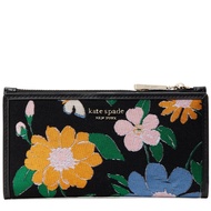 Kate Spade Floral Jacquard Zip Slim Wallet in Black Multi k7068