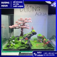 Mini Fish Tank Size D30cm x W20cm x H20cm With Layout (Pink Tree)