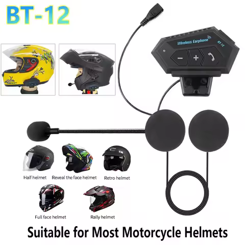 BT12 Bluetooth Motorcycle Helmet Headset Waterproof Bluetooth Call Smart Noise Reduction Wireless Bl