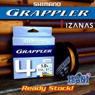 SHIMANO GRAPPLER 4X PE LINE 300m IZANAS® FISHING BRAIDED LINE TALI SULAM BENANG X4 MULTI COLOR