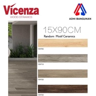 Granit Tile Lantai Tangga Kering Matt Motif Kayu VICENZA 15x90 cm