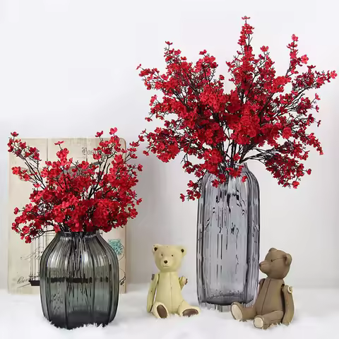 Cherry Blossoms Artificial Flowers Baby's Breath Gypsophila Fake Flowers DIY Wedding Decoration Home