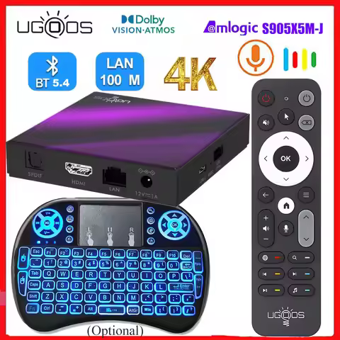 Ugoos SK4 TV Box Android 14 Amlogic S905X5M-J 4GB LPDDR4 64GB 4K 60fps AV1 VP9 H.265 Wi-Fi 6 BT5.4 1