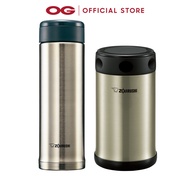 ZOJIRUSHI 0.75L Stainless Steel Food Jar + 0.5L Stainless Steel Vacuum Bottle - Stainless Steel