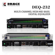 BOMGE DEQ-232B Stereo Audio Mixer, Graphic Equalizer, 31-Band Balance Effects Controller, Digital DJ