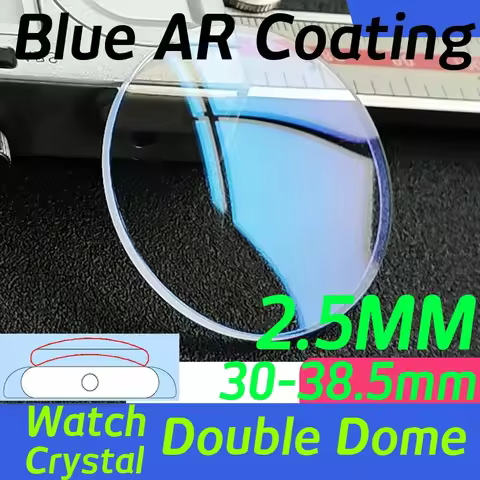 2.5mm Thick Double Domed Mineral Watch Glass 30mm-38.5mm Blue AR Coating Round Watch Crystal Watch R