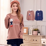 Cute Bear Print Loose Long Version Top (Total 2 Colors) Only You Medium Large Size A2051