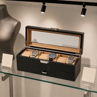 Double-Layer Watch Box Metal Latch Watch Storage Box Padded Lined Soft Soft Padding