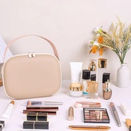 Large Waterproof Pu Makeup Bag, Big Capacity Travel Cosmetic Organizer Tote With Handles For E3n9