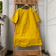 2hand genuine TKMODE yellow dress, waist 86cm, length 88cm, code 292