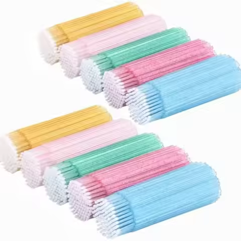 500/1000 Pcs Crystal Microbrushes Applicators Disposable Microswabs for Eyelash Extensions Micro Wan