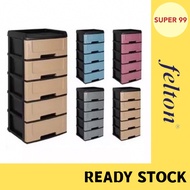 (5 TIER) FELTON Plastic Drawer Clothes Organizer Storage Cabinet 5 Tingkat Plastik Kabinet FDR485