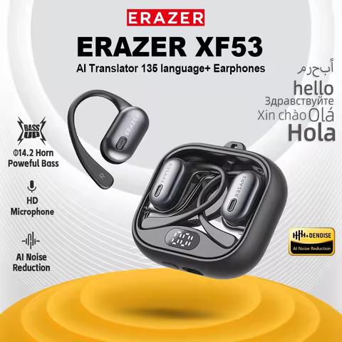 ERAZER XF53 Bluetooth V6.0 Earphones AI Translator Earbuds OWS Sports Wireless Headphones Power Bass