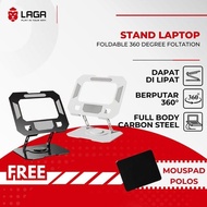 (FREEITEM) Metal Laptop Stand Foldable 360 Degree Laptop Stand Holder