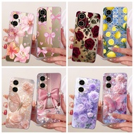 Transparent Casing For Xiaomi Poco C71 2025 Case Fashion Flower Bowknot Soft Silicone Cover For Xiom