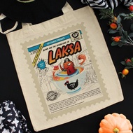 Tee-Saurus Happy Totes - Singapore Laksa Cotton Tote Bag