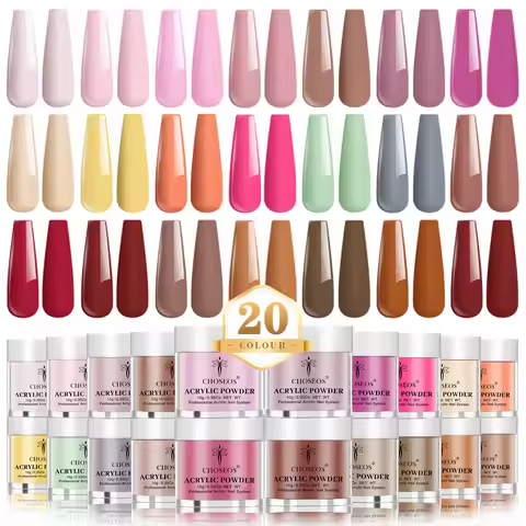 Acrylic Powder Set - 20 Color Acrylic Nail Powder Set Spring Summer Color Acrylic Powder for Nail Ex