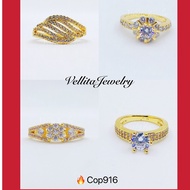 [VJ]Cop916 Ring "Diamond CZ Anniversary Engagement" 999.9 Bangkok Gold Plated Ring <C7/C8/C9/C10> <C