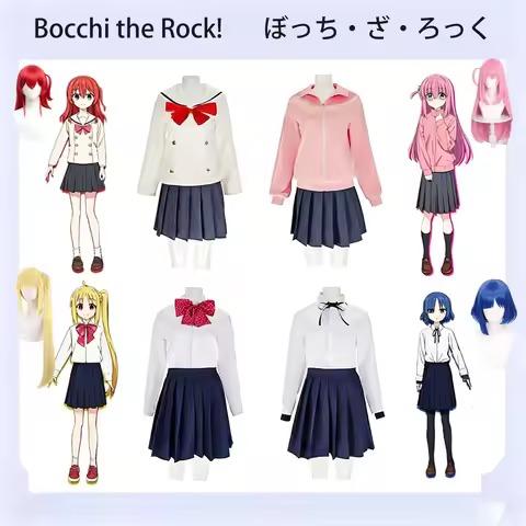 Anime Bocchi The Rock Cosplay Costume Full Set With Wig Hitori Nijika Ikuyo Ryo School Uniform Women
