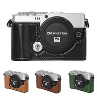 PU Leather Half Camera Case for Olympus E-P7 EP7 Protect Camera Grip