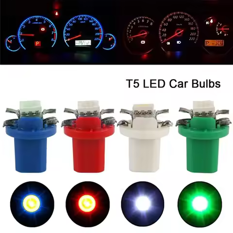 10Pcs 12V LED Light T5 B8.5d B85D Car Dashboard Speed Lights Bulb Cars Interior Lamp Accessories Das