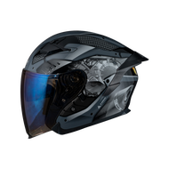 หมวกกันน็อค เปิดหน้า Open face ยี่ห้อ Real Helmet  รุ่น OSLO Mecanica  น้ำหนักเบา มีแว่นกันแดดในตัว