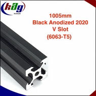 1005mm Aluminium Profile V-Slot Black Anodized 2020 (6063-T5)