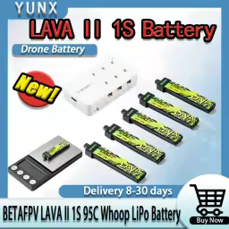 1S 95C LAVA II LiPo Spare Battery by BETAFPV, Multiple Sizes for Air65, Meteor65 Pro, Cetus, Air75 &