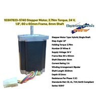 103H7823-5740 Stepper Motor 2.7Nm Torque 24 V 1.8° 60 x 60mm Frame 8mm Shaft