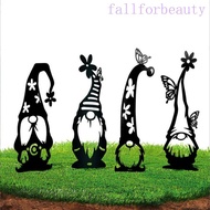 FALLFORBEAUTY Gnome Sign, 2D Acrylic Garden Gnomes Stake, Gnome Silhouette Branch Black Hollow Out G