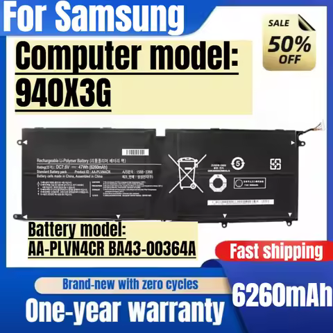 For Samsung 940X3G Laptop Battery AA-PLVN4CR BA43-00364A High Capacity Battery High Quality Replacem