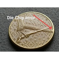 Malaysia Second Series 1 Ringgit Coin with Die Chip Error year 1992. (ERROR COIN) $1