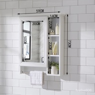 Bathroom Mirror Cabinet Wall-Mounted Mirror Box with Shelf Bathroom Cosmetic Mirror Waterproof Storage Cabinet Bathroom