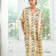 印度蓋染鑰匙領洋裝 / 巴里紗 箭紋