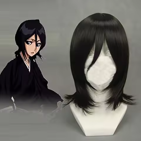 ♥ ♦ Anime Bleach Costume Kuchiki Rukia Cosplay Rukia Kuchiki Wigs and Kimono Uniform Sets Cosplay Cl