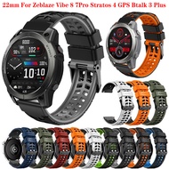 22mm Silicone Watchband Strap For Zeblaze VIBE 8 7 7Pro Lite Stratos 4 3 Pro Btalk 3 2 GTR GTS 3 Pro