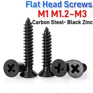 Black Self-Tapping Phillips Flat Head Screw /Countersunk Head Screw/Wood Screw/Metal Screw M1 M1.2 M