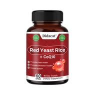 Didacat Red Yeast Rice with CoQ10 Supplement - Red Yeast Rice 1200mg CoQ10 100mg - Heart Health Supp