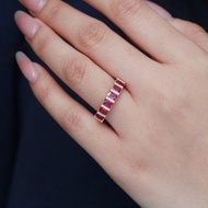 玫瑰盛宴紅寶石戒指彩色剛玉彩色藍寶石戒指18k金戒指