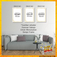 🔥NEW ARRIVAL🔥 ZK 6 | FRAME ZIKIR 3 PANEL SAIZ 18 X 12 INCI