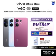 [Promo] vivo V60 5G 24*(12+12)+512GB 50MP ZEISS Super Telephoto Camera 6500mAh Battery 90W FlashChar