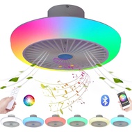 New Products Ceiling Fans with Lights and Remote Bluetooth RGB Dimmable LED Enclosed Ceiling Fans for Kids Room 3 Colors Led Light 3 Wind Speed &amp; App-Timing Setting