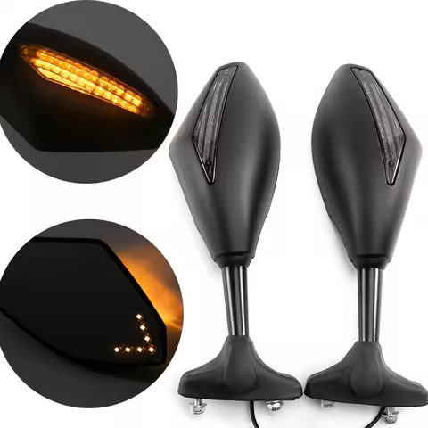 MOTORCYCLE LED TURN SIGNAL MIRRORS For KAWASAKI NINJA 6R 9R 650R 250R 636 YAMAHA YZF R1 R6 R6S/ SUZU