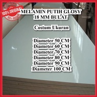 Plywood Glossy white Melamine Multiplex 18mm Round Custom Size Melamine plywood, white | Gaci Jaya