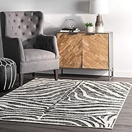 nuLOOM BODRUM Zebra Stripes Area Rug, 6' 7" x 9', Black